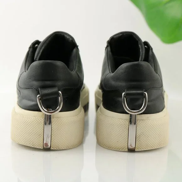 Kendall Kylie Tyler Womens Platform Sneaker Size 7.5 Black Leather Shoe Lace Up - Picture 5 of 12